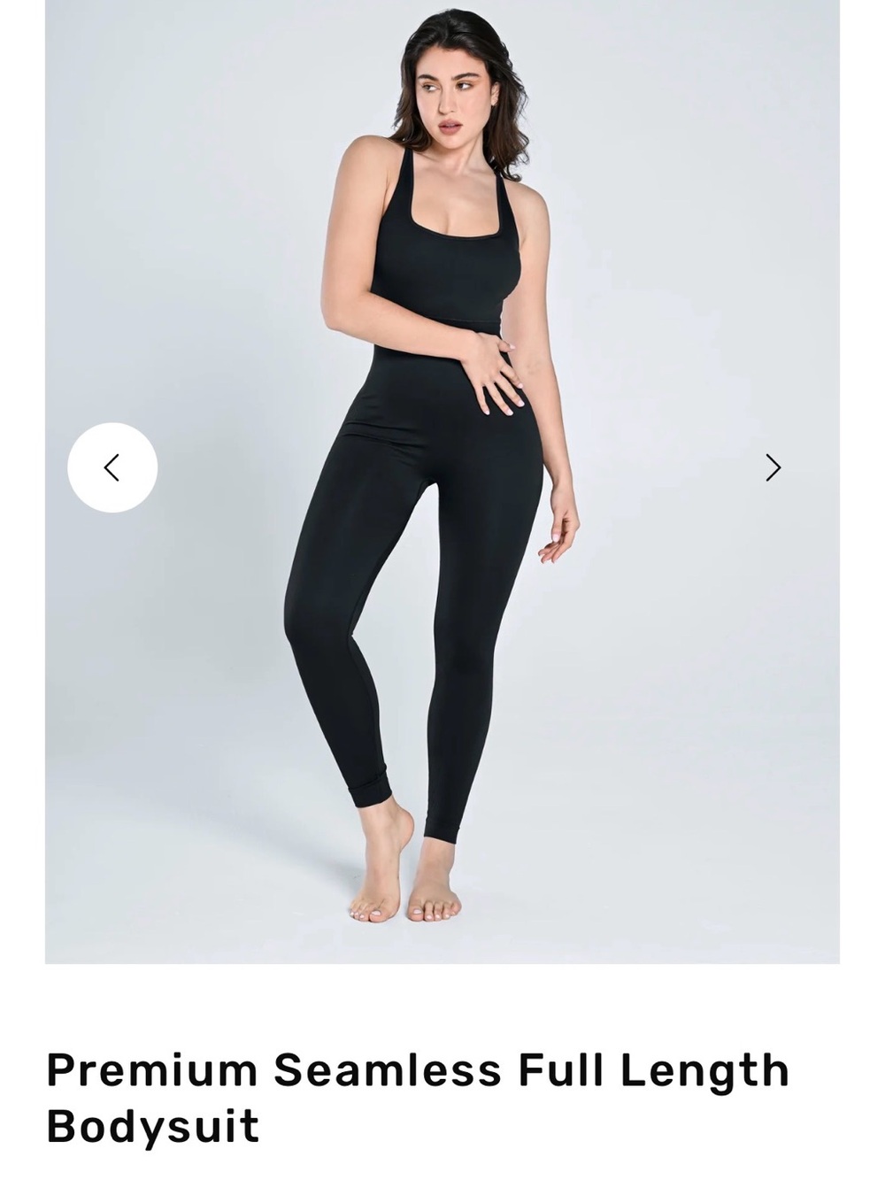 Premium Seamless Full-Length Bodysuit - Black